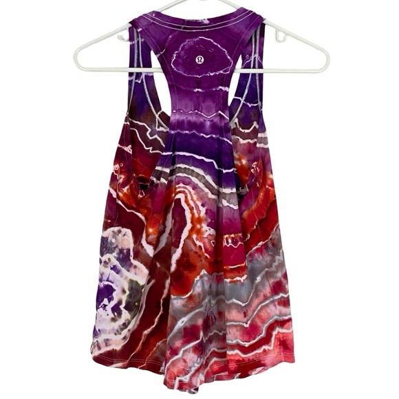 Lululemon Geode Tie Dye Tank Top Shirt Womens Size Small Pima Cotton Racerback - Picture 2 of 8